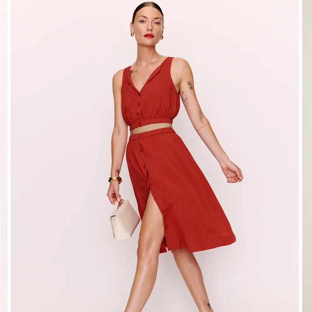 Reformation Naya Two Piece Red - Size 0